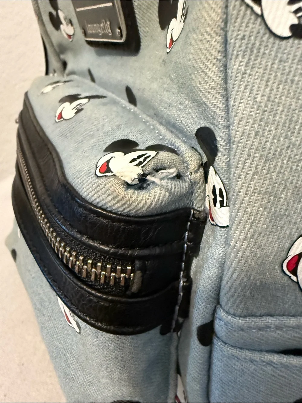 Loungefly Mickey Faces Mini Backpack - grey & Black